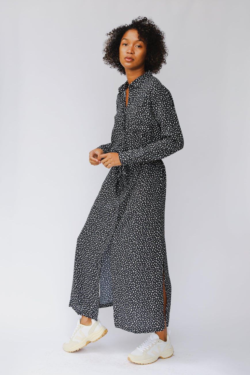 shop nalini maxi dress animal dot by J-LAB3L at thegreenlabels