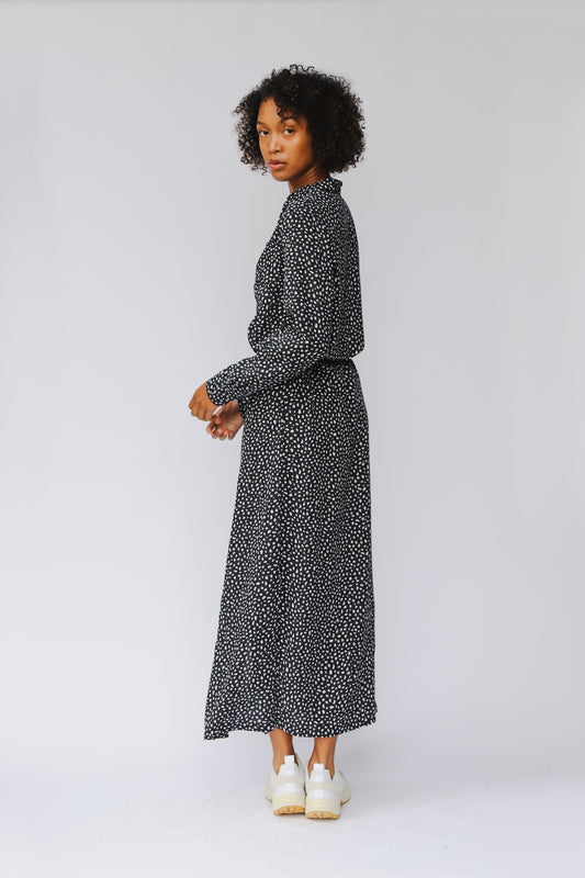 shop nalini maxi dress animal dot by J-LAB3L at thegreenlabels