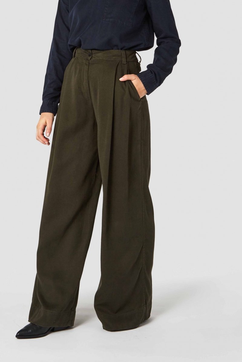 rapunzel olive drab pants by Kings Of Indigo thegreenlabels