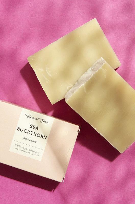 sea buckthorn facial soap bar by Helemaal Shea on thegreenlabels