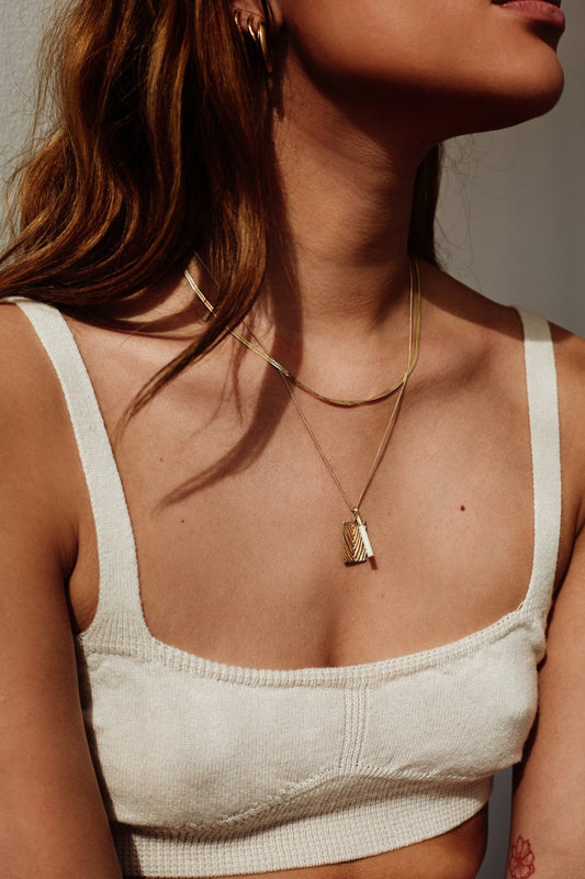 shop selected femme necklace gold by flawed at thegreenlabels