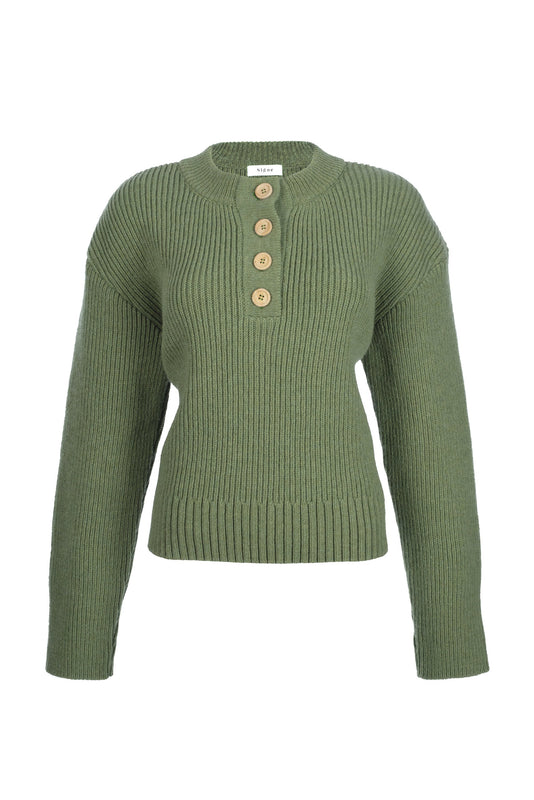 shop dash knit sweater green by By Signe at thegreenlabels