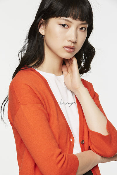 Sweaters & Knitwear - Arlette Cardigan Glossy Orange <br> By Armedangels