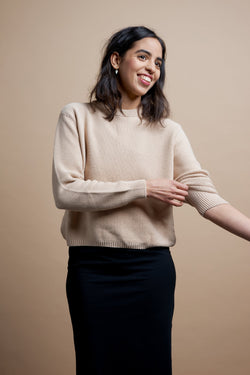 Sweaters & Knitwear - Escape Crew Sweater Beige By Kowtow on thegreenlabels