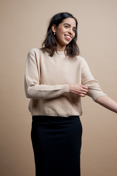 Sweaters & Knitwear - Escape Crew Sweater Beige By Kowtow on thegreenlabels