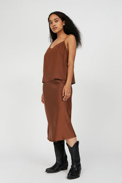 shop terucaa skirt cacao by armedangels at thegreenlabels