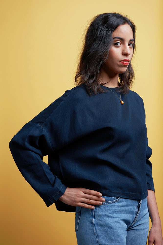 Tops - Amelia Top Blue Black <br> By Kings Of Indigo