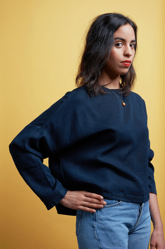 Tops - Amelia Top Blue Black <br> By Kings Of Indigo