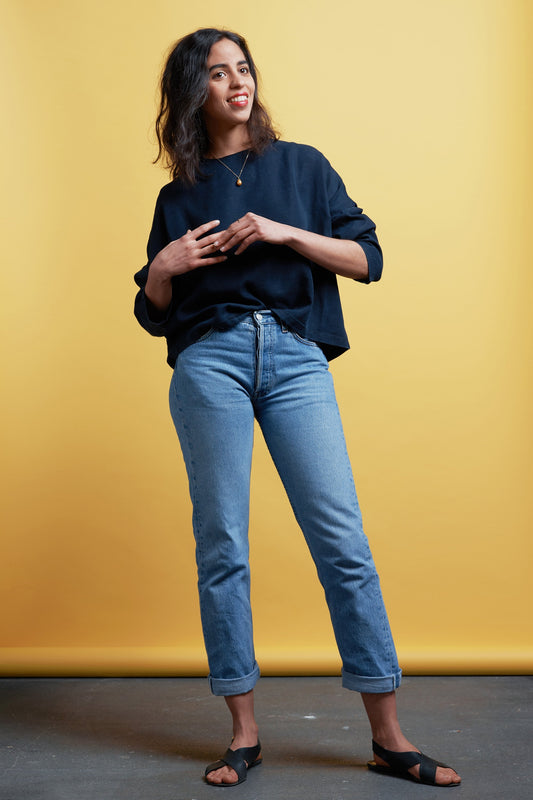 Tops - Amelia Top Blue Black <br> By Kings Of Indigo