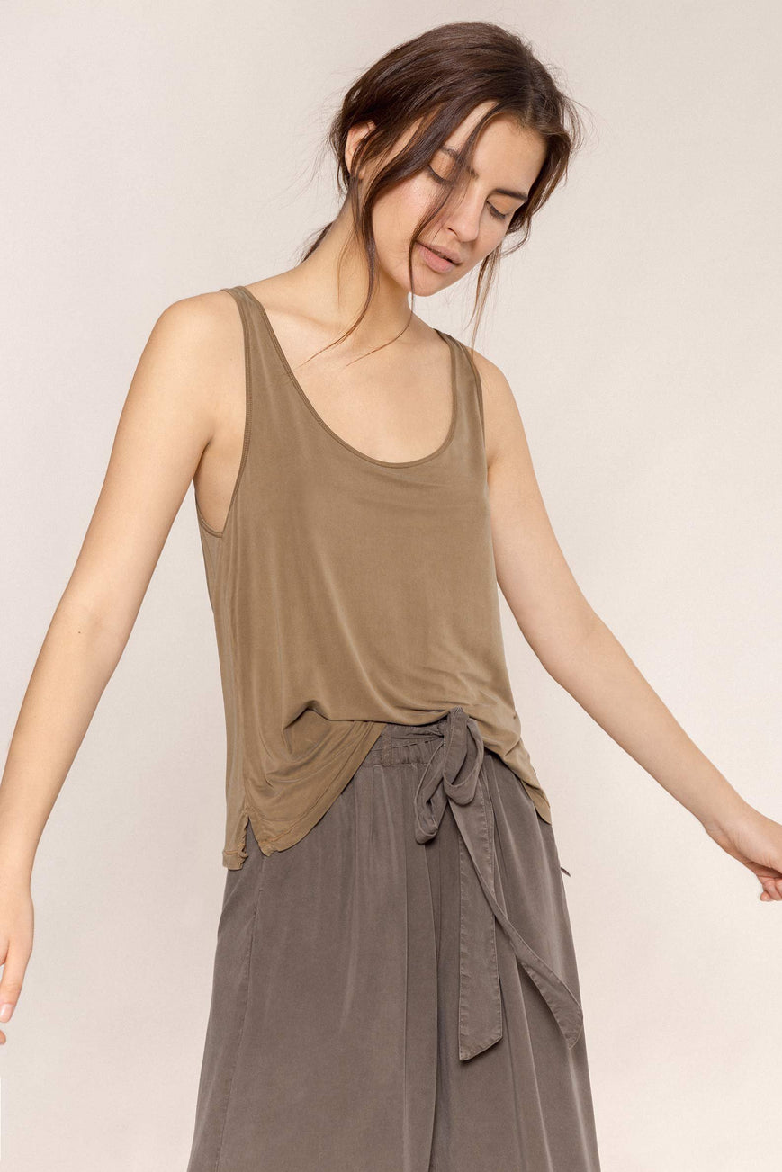 Tops - Basic Tank Top Khaki <br> By Friday's Project