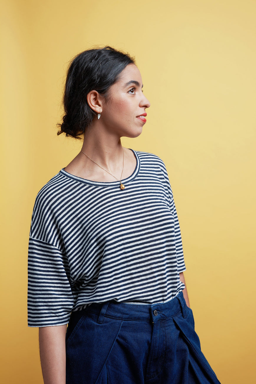 Tops - Billie Tee Fine Stripe <br> By Kings Of Indigo