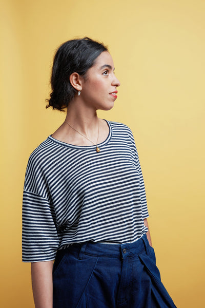 Tops - Billie Tee Fine Stripe <br> By Kings Of Indigo
