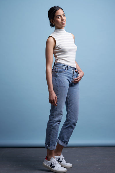 Tops - Jacobina Top Sleeveless Stripe Rib <br> By Kings Of Indigo