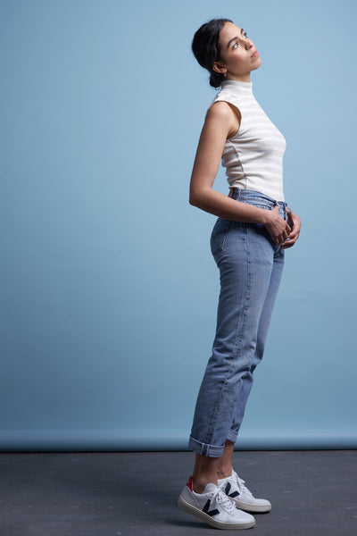 Tops - Jacobina Top Sleeveless Stripe Rib <br> By Kings Of Indigo