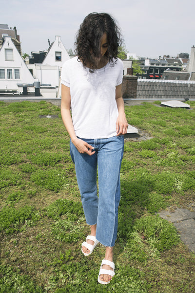 Tops - Linen T-shirt White <br> By Friday's Project