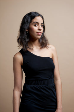 Tops - One Shoulder Top Black <br> By Signe