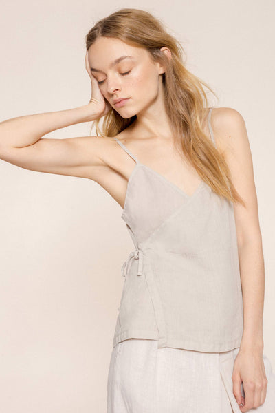 Tops - Origami Linen Top Stone <br> By Friday's Project