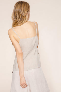 Tops - Origami Linen Top Stone <br> By Friday's Project
