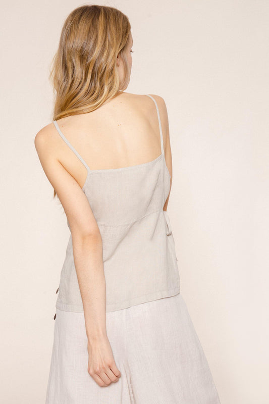 Tops - Origami Linen Top Stone <br> By Friday's Project