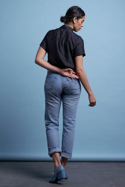 Tops - Silk Shirt Black <br> By Signe