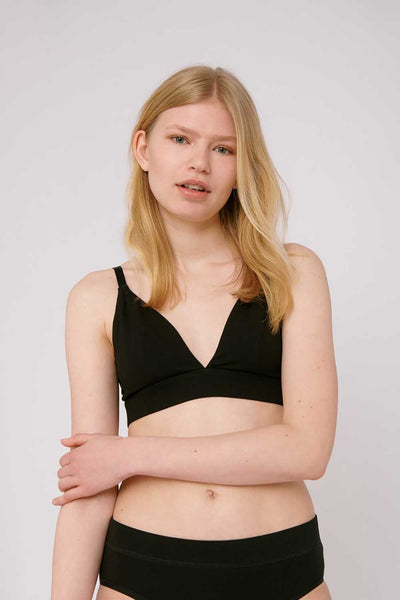 triangle bra black by Organic Basics on thegreenlabels.com