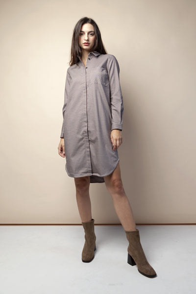 shop ulrikaa microcheck shirt dress kitt by ARMEDANGELS at thegreenlabels