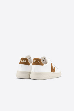 Shop  v-12 sneaker leather extra white camel by Veja at thegreenlabels