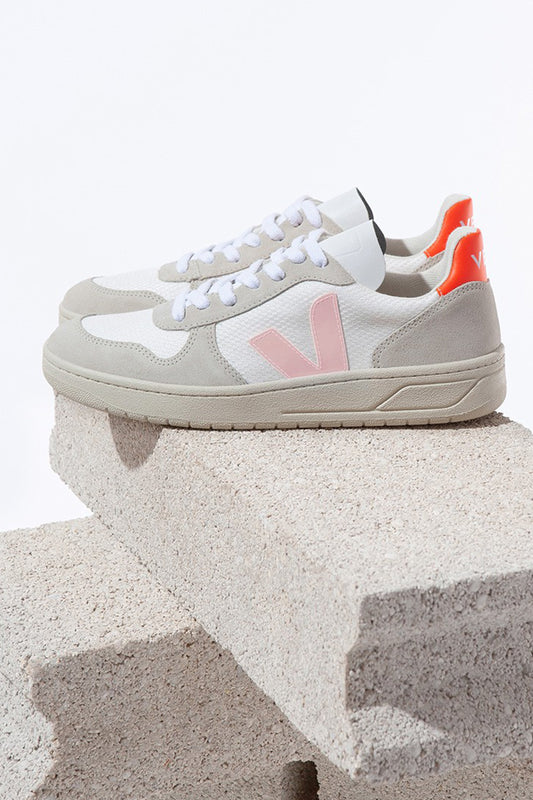 v-10 sneaker extra b-mesh white petale orange by Veja