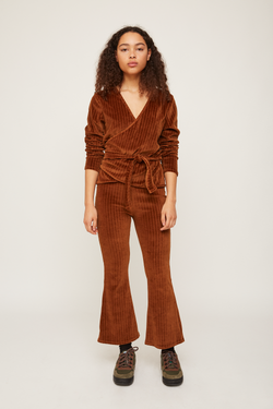 velvet pants brown by rita row on thegreenlabels.com