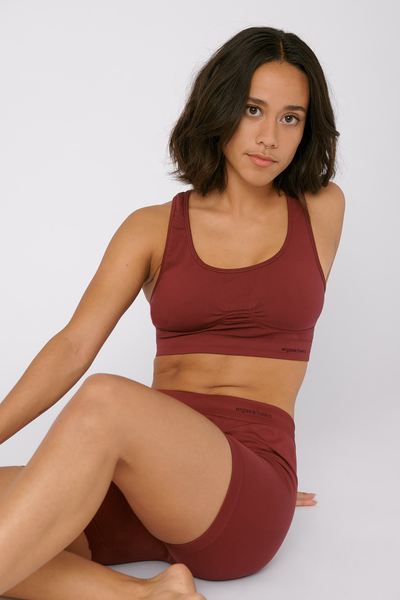 SilverTech™ active workout bra burgundy by Organic Basics on thegreenlabels