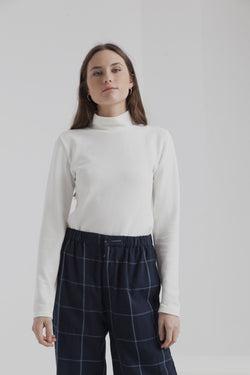 ellen waffle turtleneck white by Thinking Mu on thegreenlabels